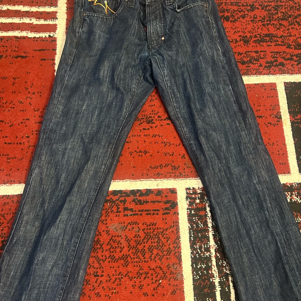 Blue PARASUCO VINTAGE Denim Jeans with Embroidered Detail